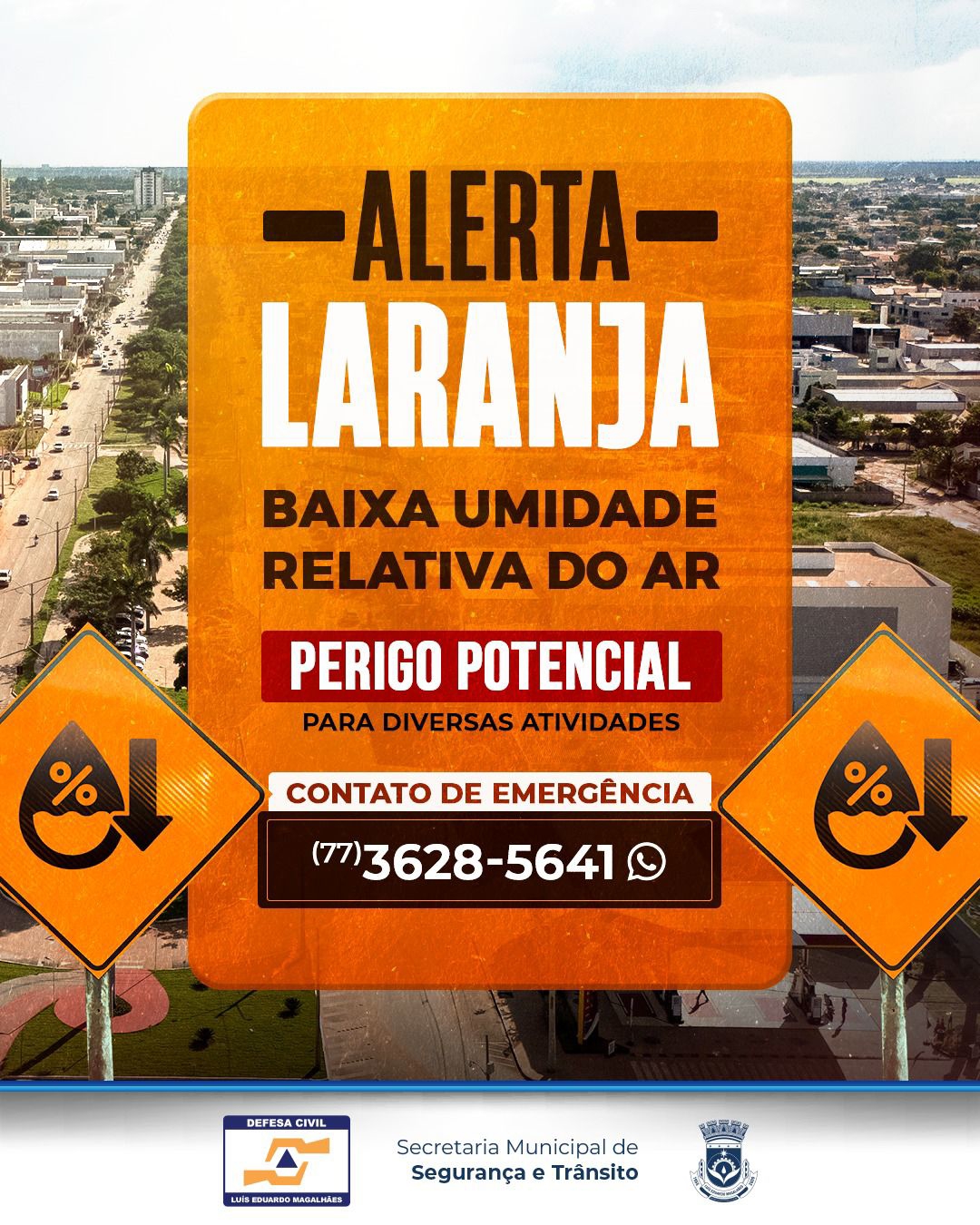 CONFIRA: DEFESA CIVIL INFORMA ALERTA LARANJA PARA LUÍS EDUARDO MAGALHÃES ⚠️