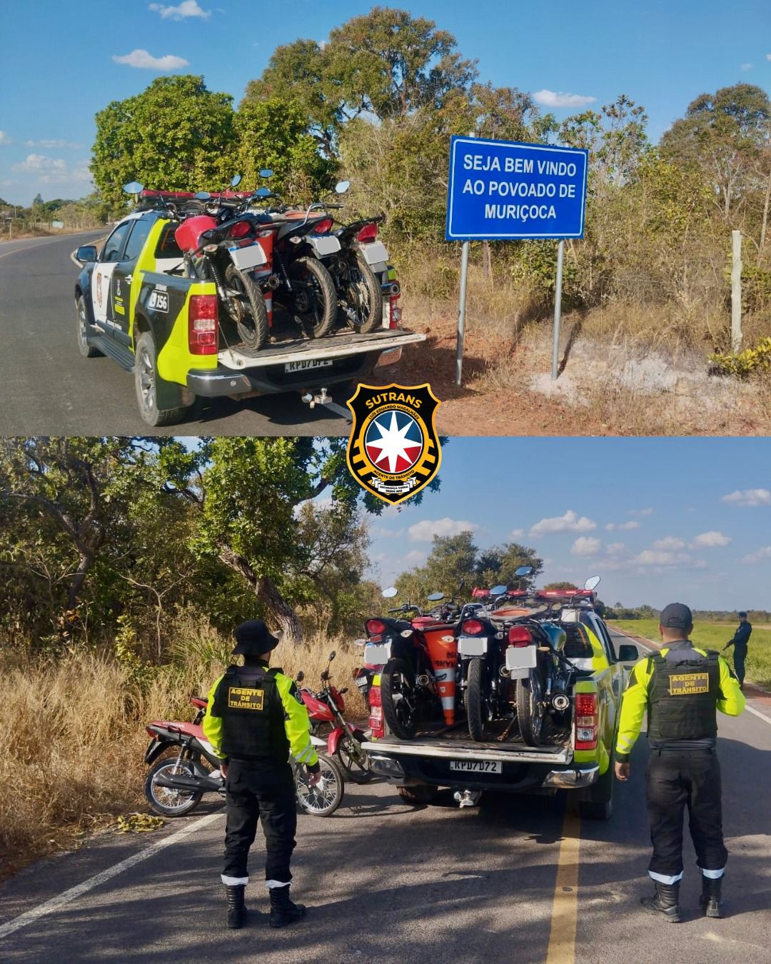 SECRETARIA DE SEGURANÇA E TRÂNSITO, POR MEIO DA SUTRANS, COM APOIO DA GCM, REMOVE MOTOCICLETAS NA ZONA RURAL POR DIREÇÃO PERIGOSA