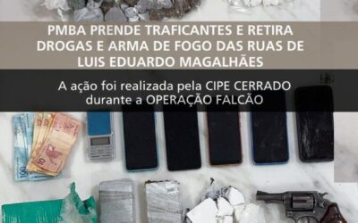 CIPE Cerrado prende três suspeitos por tráfico e retira drogas e arma das ruas de Luís Eduardo Magalhães