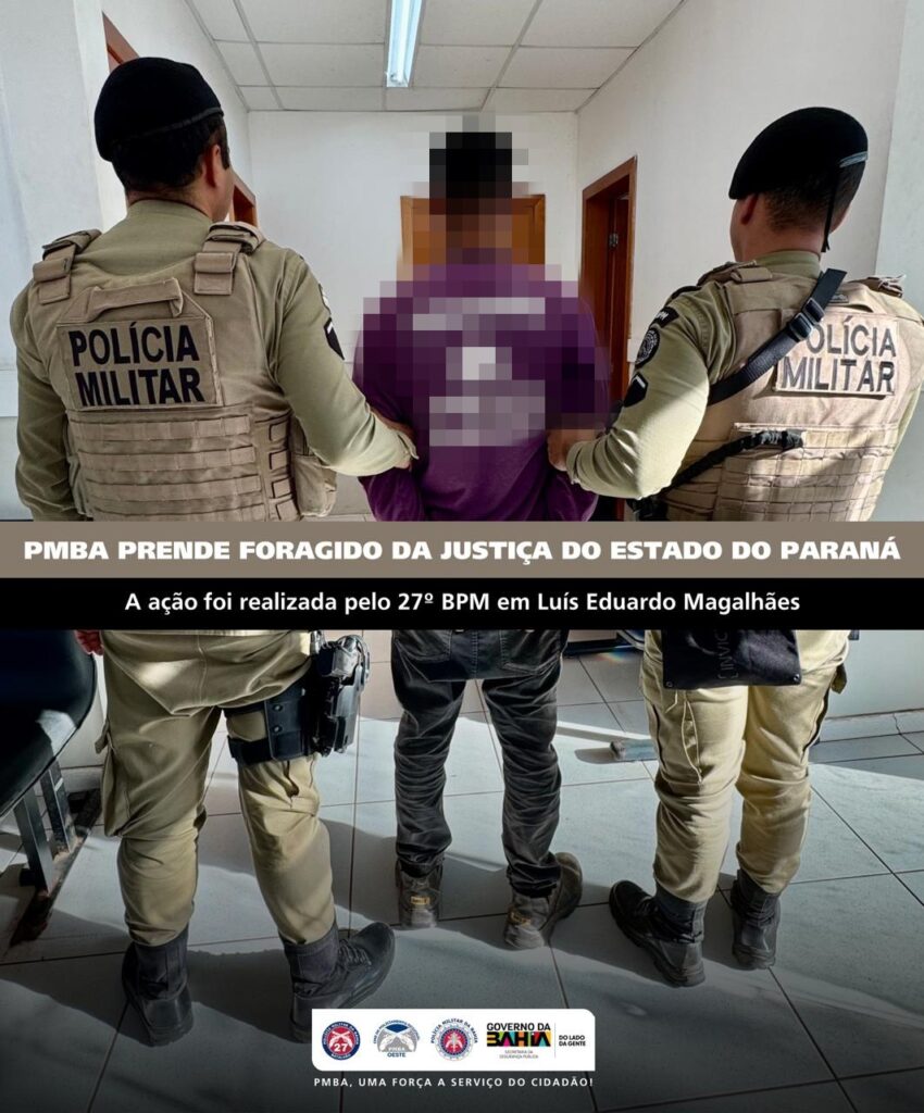 LEM: 27º BPM prende foragido da Justiça do Paraná no Complexo Bahia Farm Show